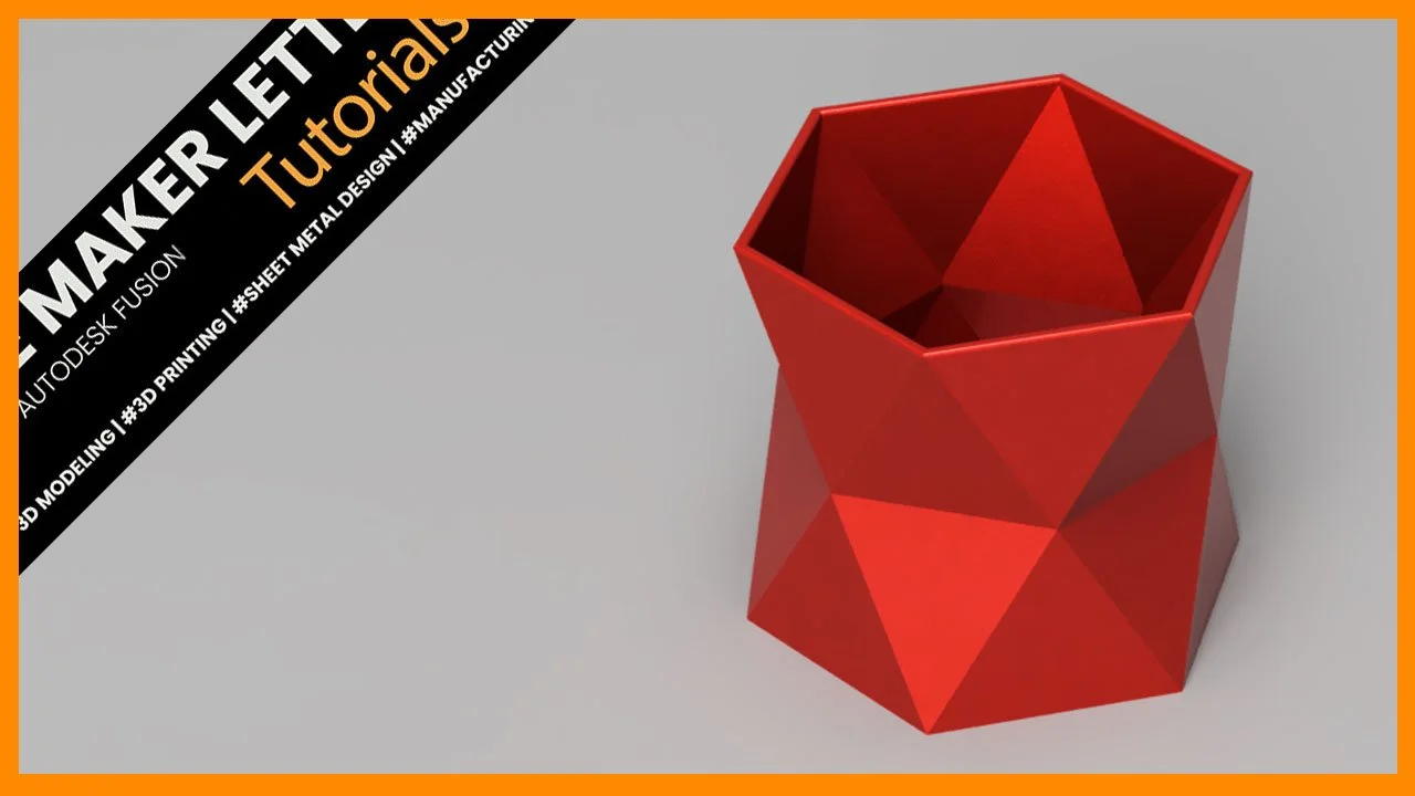 Hexagon pot modeled in Fusion with faceted geometry for 3D printing