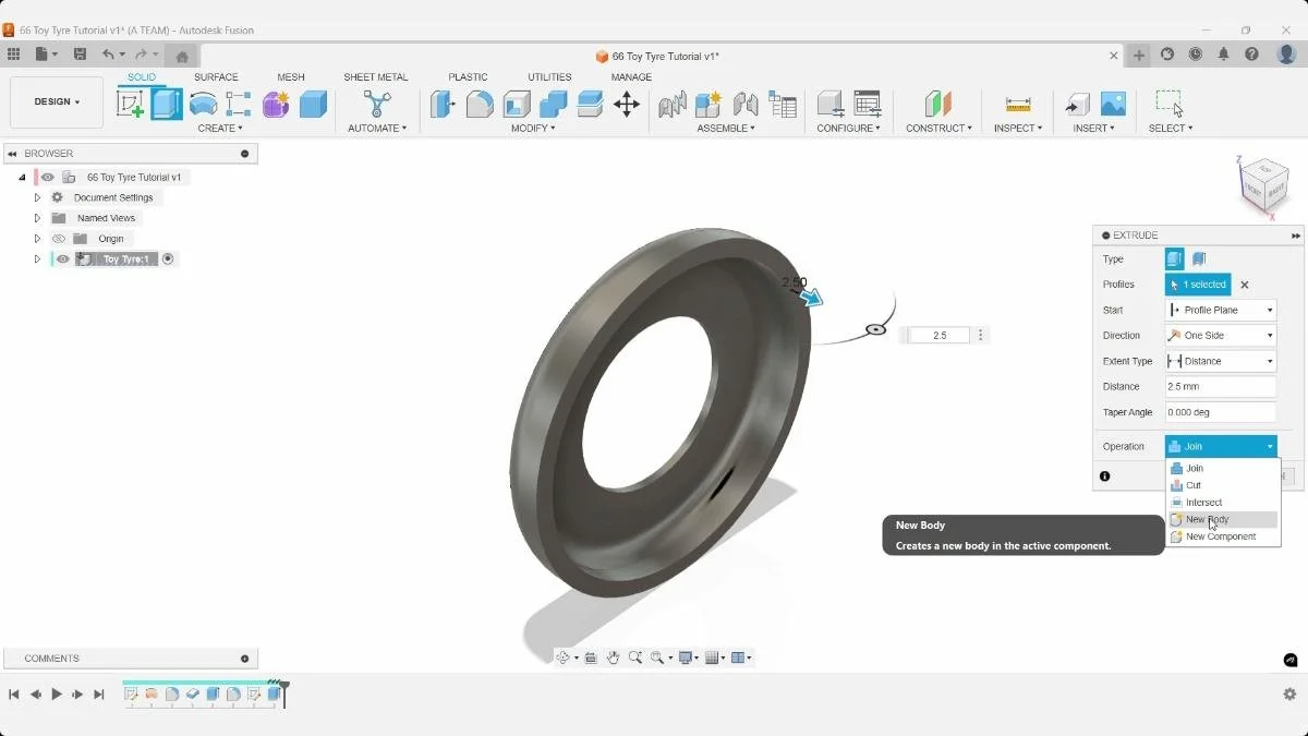 Fusion extrude new body increasing tire thickness