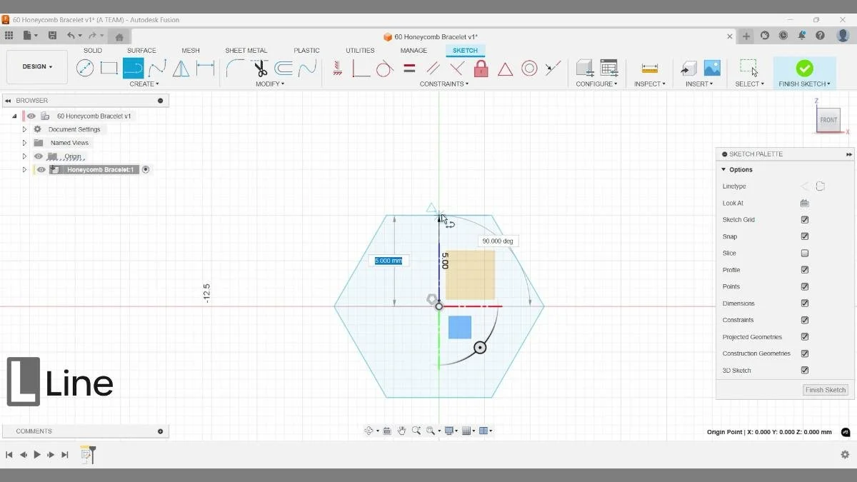 honeycomb guide lines construction sketch fusion