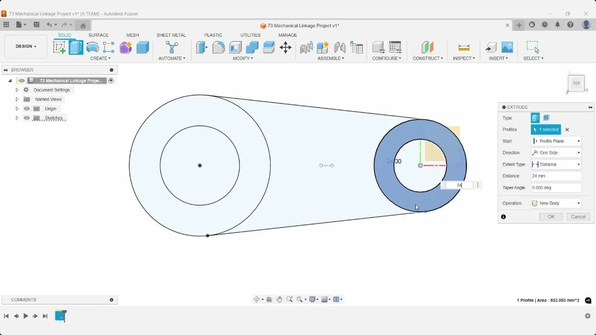 First extrusion of linkage profile in Fusion