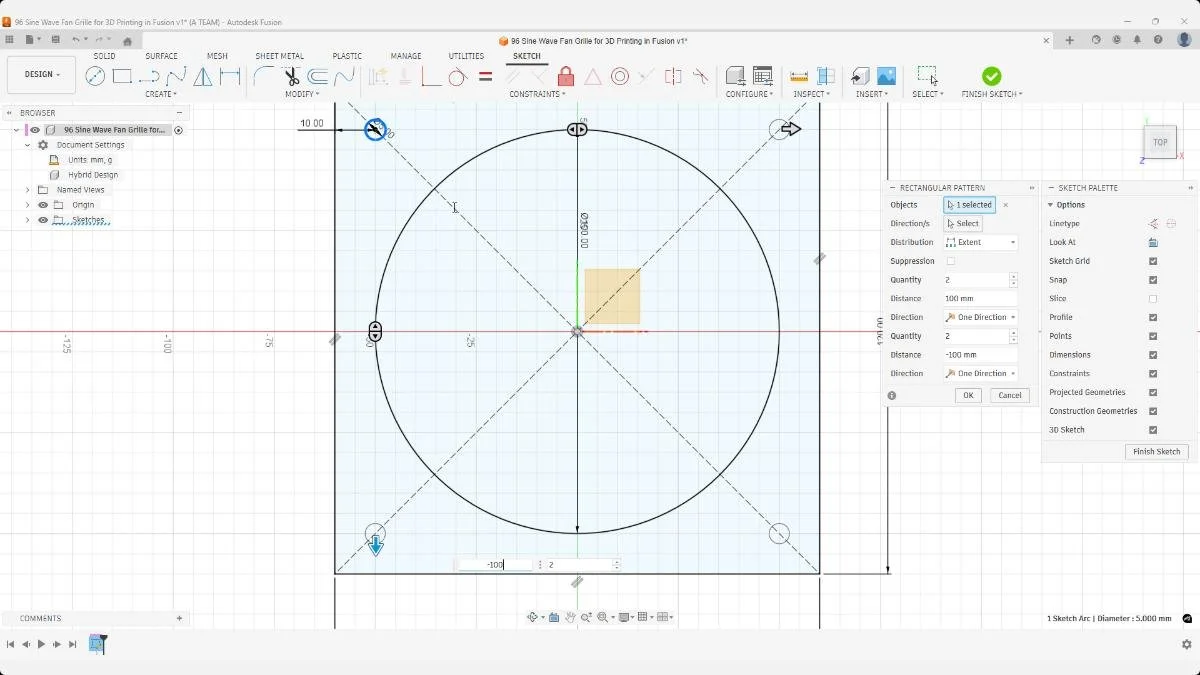 fusion fan grille rectangular pattern mounting holes