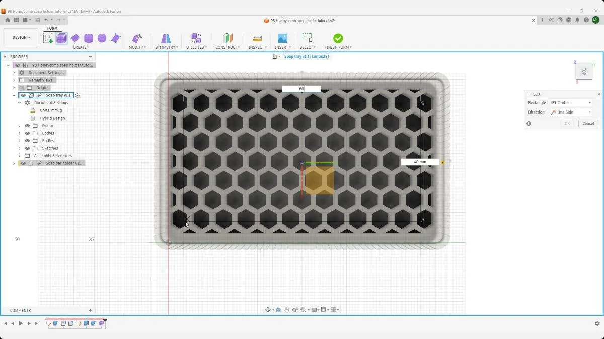 Fusion form box dimensions setup for soap reference