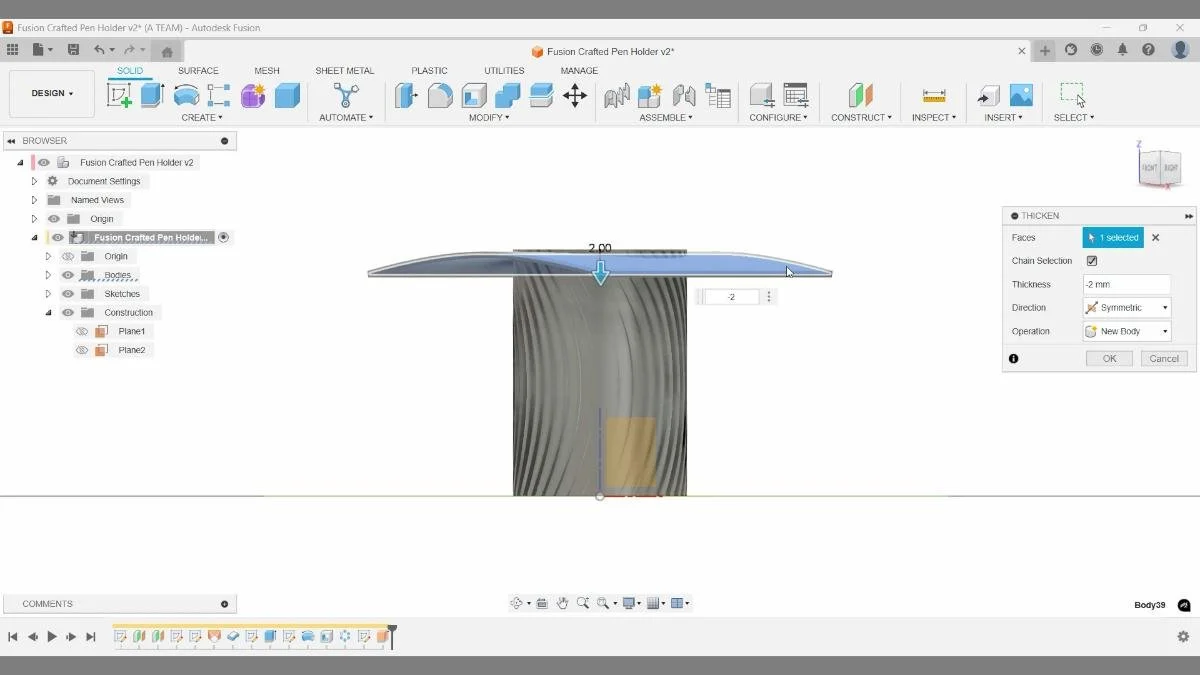 fusion thicken surface rim pen holder