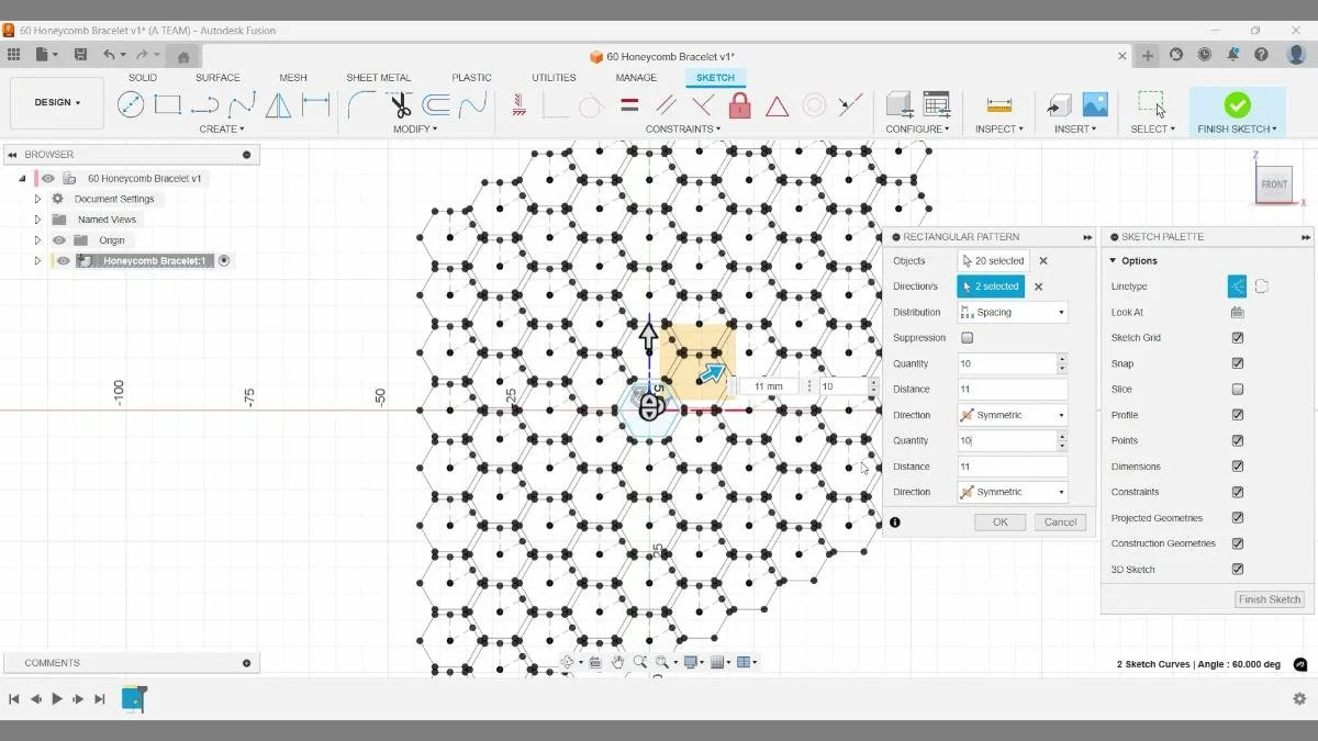 rectangular pattern generate extra polygons fusion