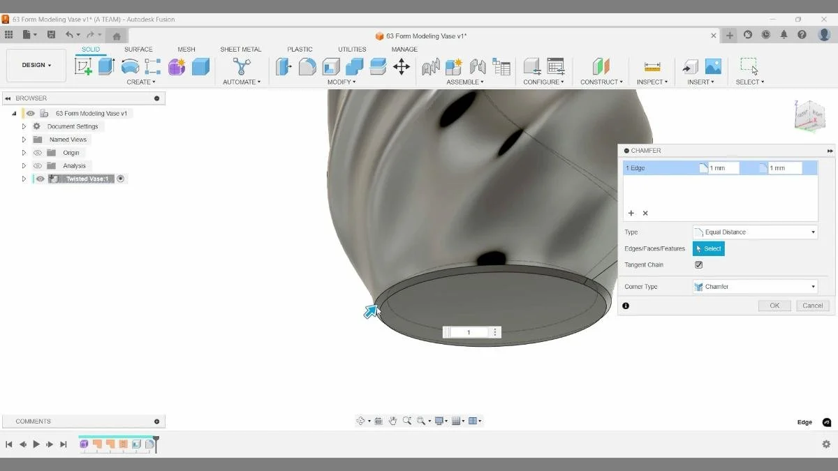 fusion chamfer bottom edge vase base detail
