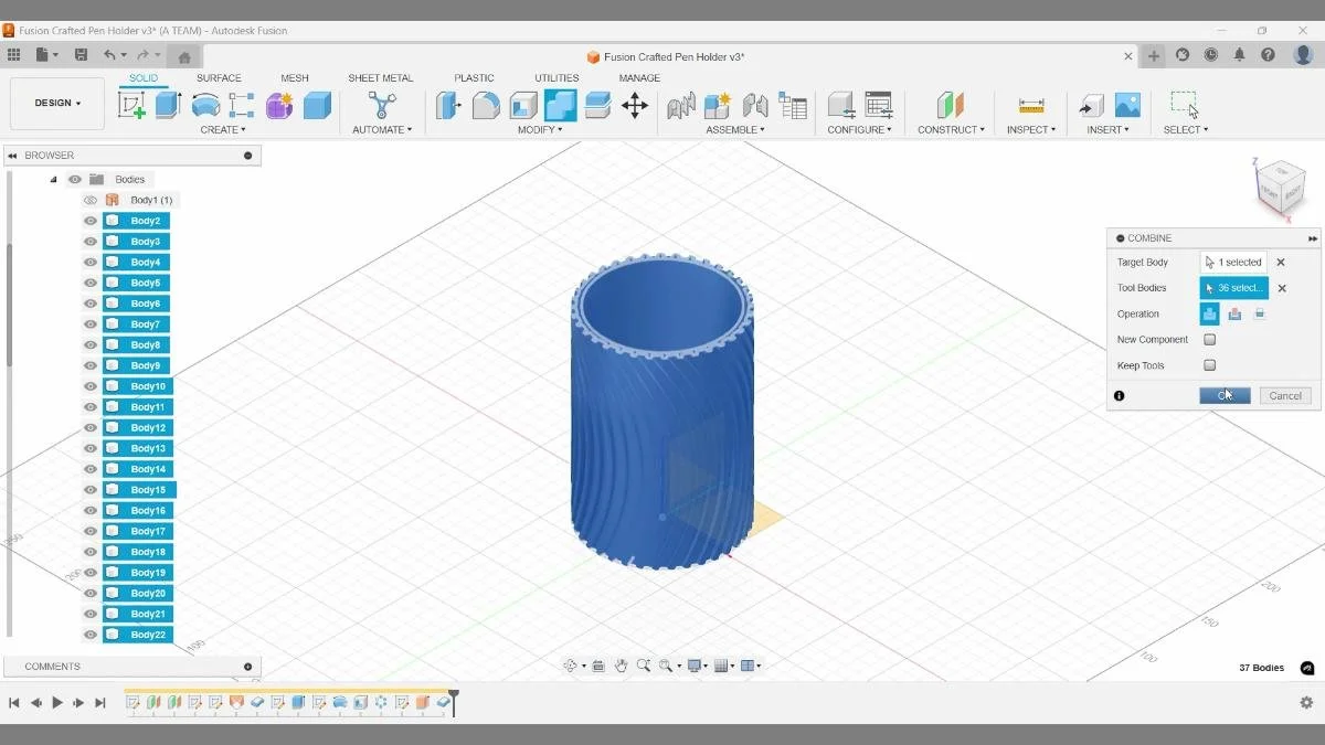 fusion combine bodies pen holder pattern