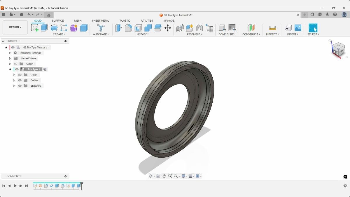Fusion tire with base grooves before patterning