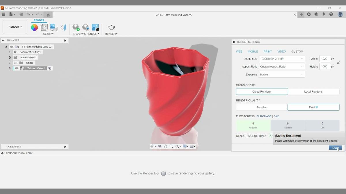 fusion render settings cloud renderer final quality vase