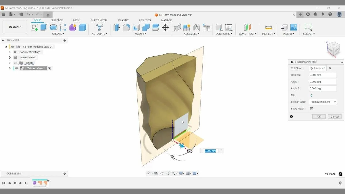 fusion section analysis vase cross section inspection