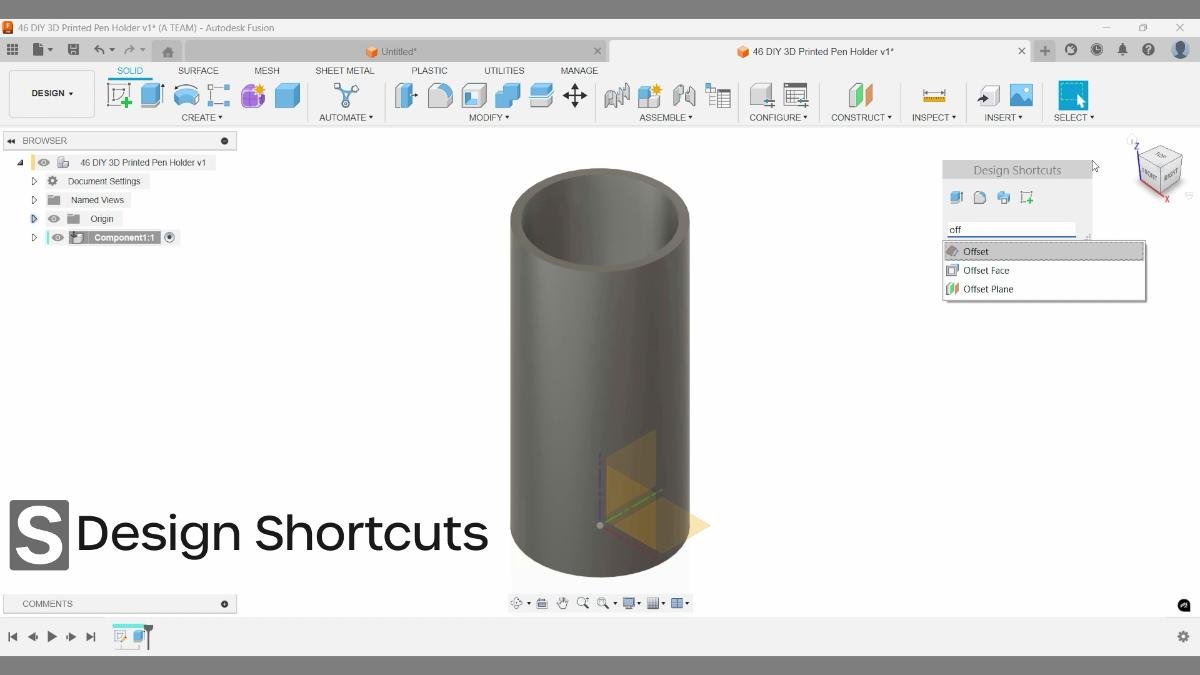 Creating an offset plane in Fusion for precise feature placement.