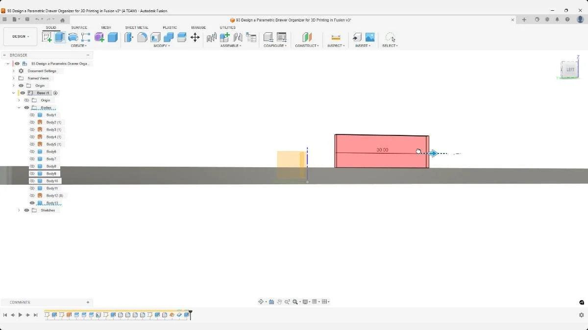 Side extrude-cut refining the bottom clearance or wall transition.