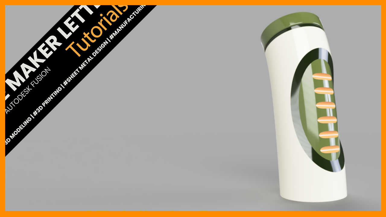 Modern bottle modeled in Autodesk Fusion using surface and solid modeling techniques with ergonomic grip details and realistic bottle threads.