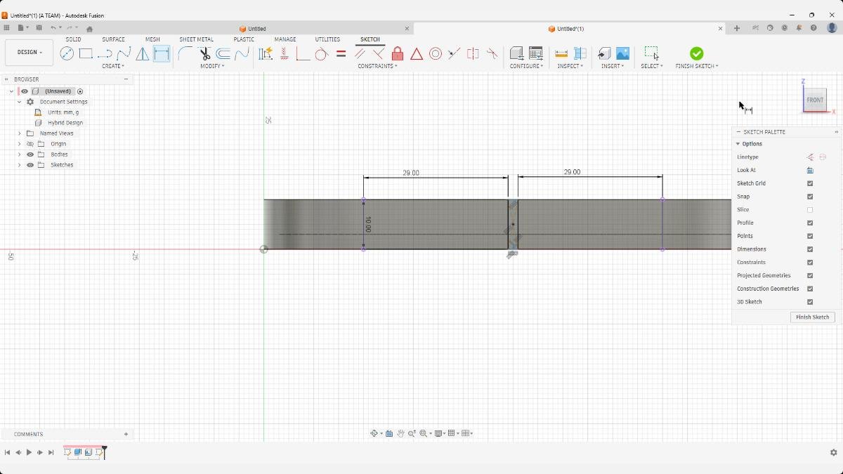 fusion dimension rectangle centered 29mm alignment