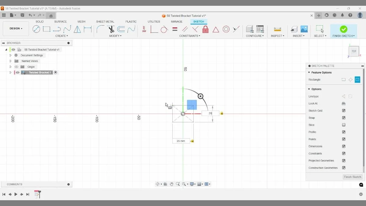 fusion sketch profile with dimensions and constraints tutorial
