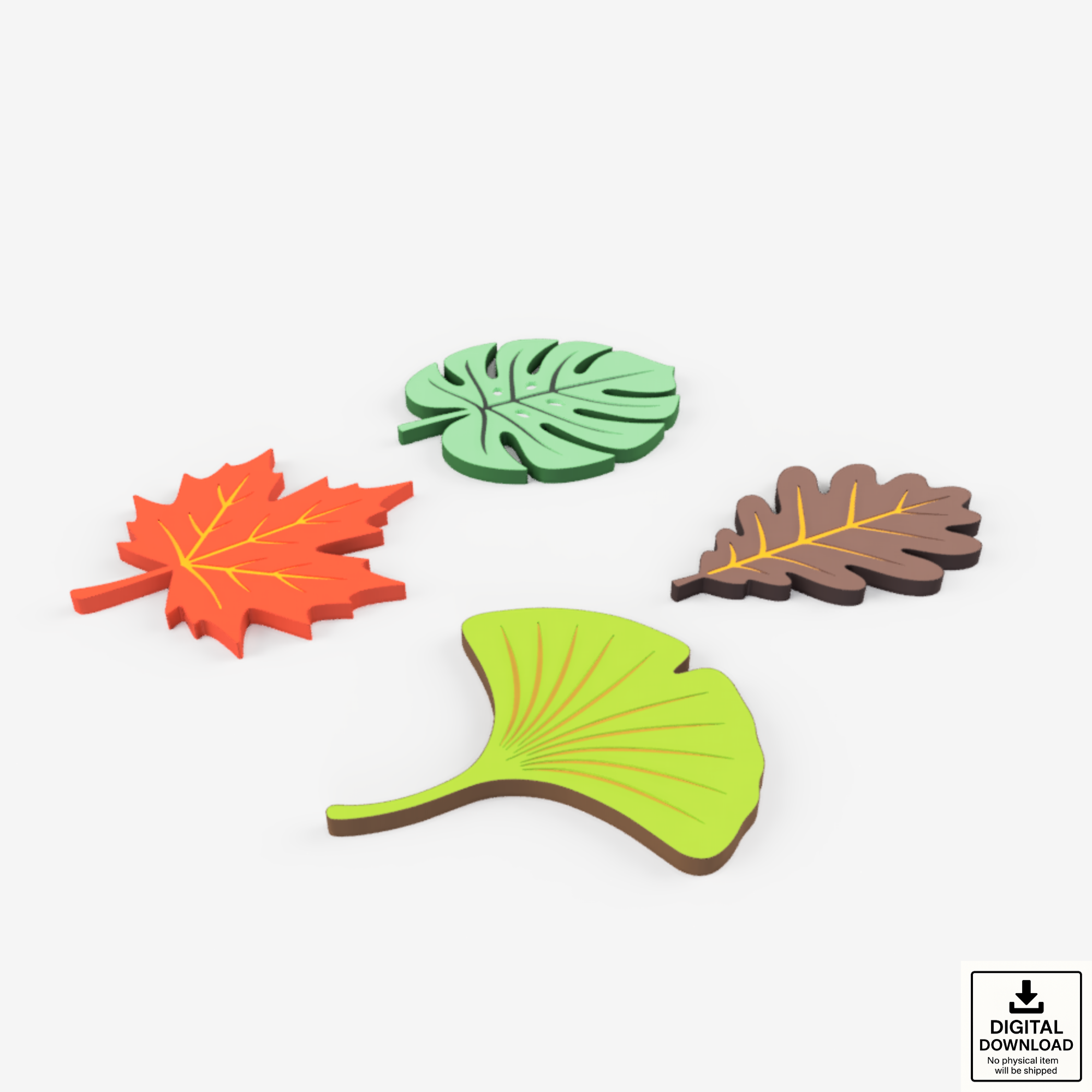 84. Evergreen Elegance Coaster Set STL 3MF.png