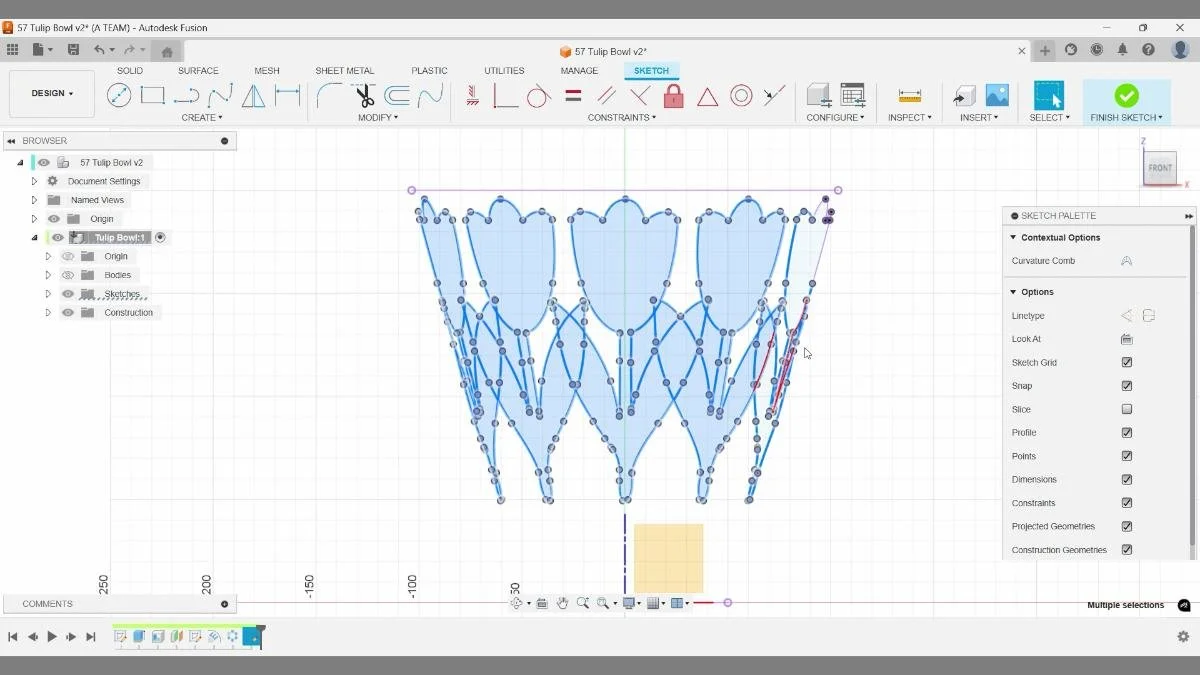 fusion sketch cleanup removing excess geometry before revolve setup