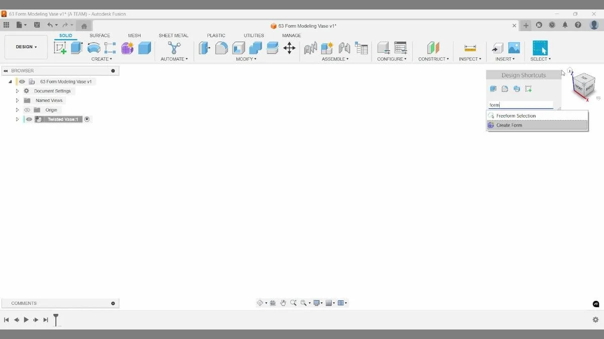 fusion shortcuts create form command access