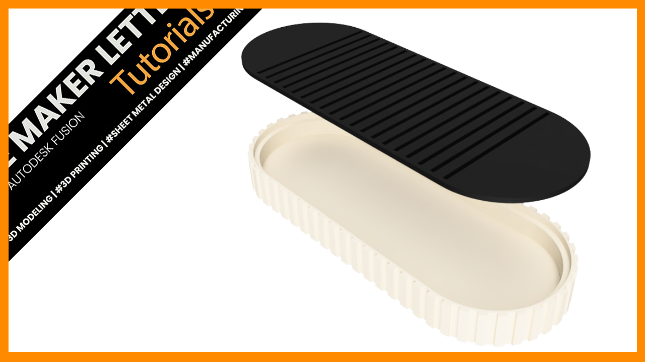 soap holder fusion tutorial black lid white base 3d print design