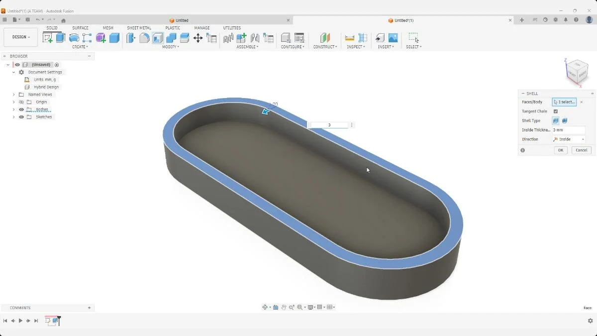 fusion shell soap holder hollow body 3mm walls