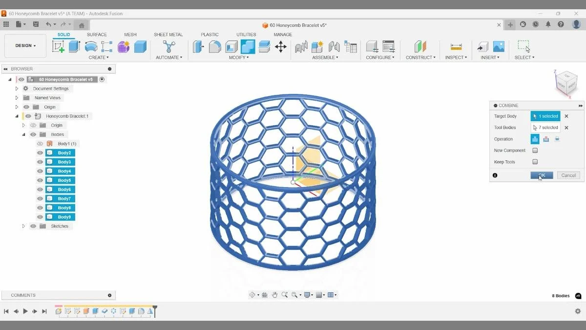 combine honeycomb bracelet bodies fusion