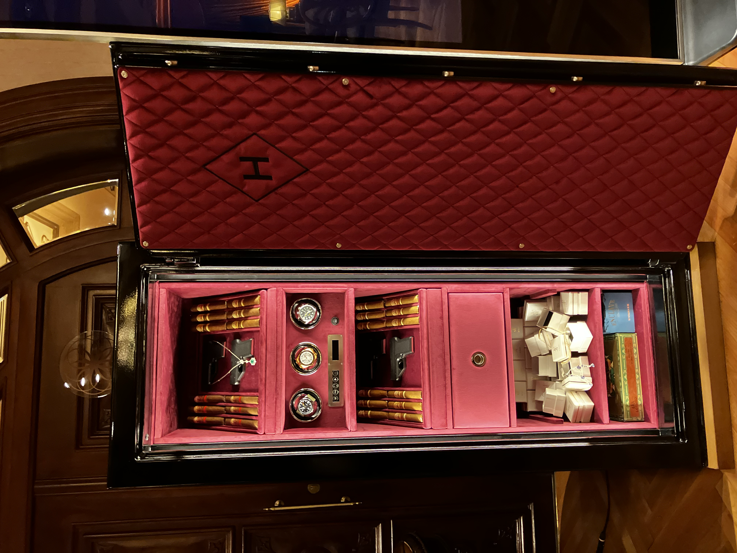 A Custom made Cigar and Guns safe
