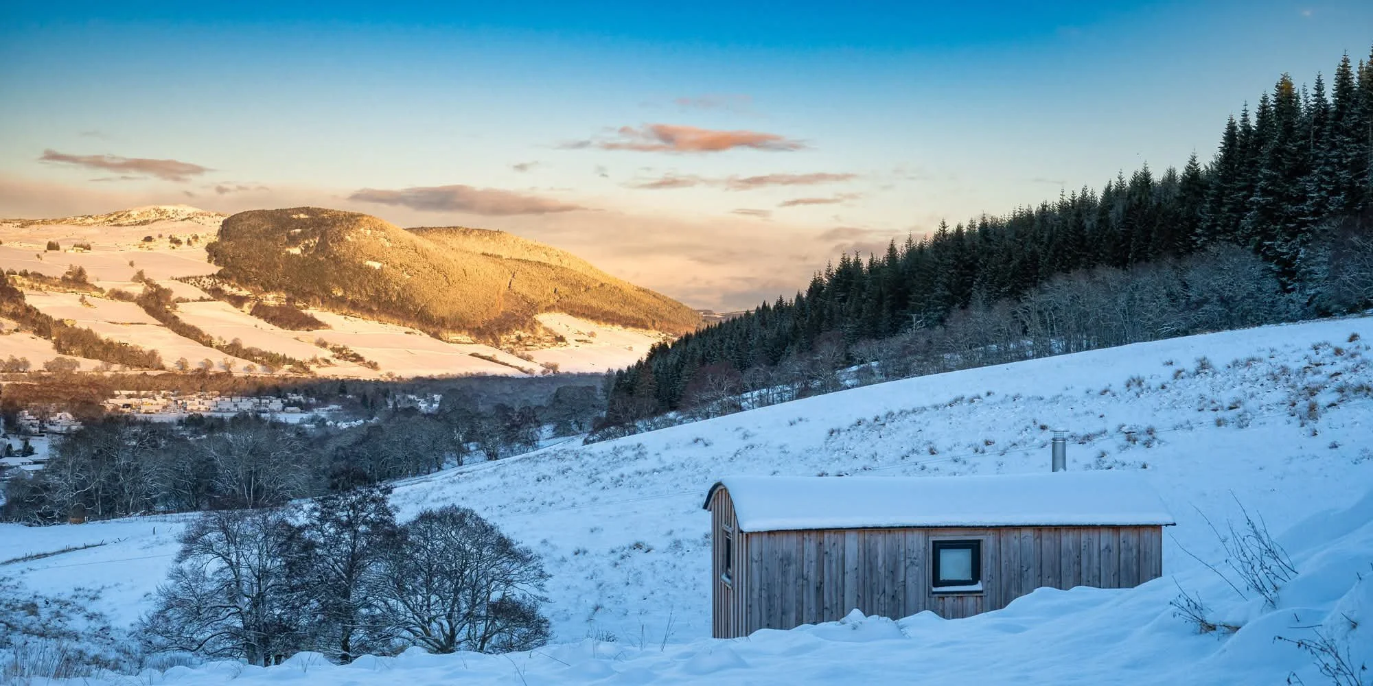 Shepherds Hut in the Snow, Winter Cabin