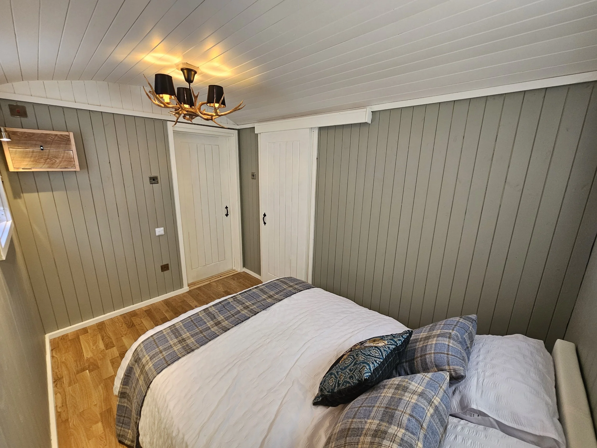 modular interior shepherds hut space, bedroom