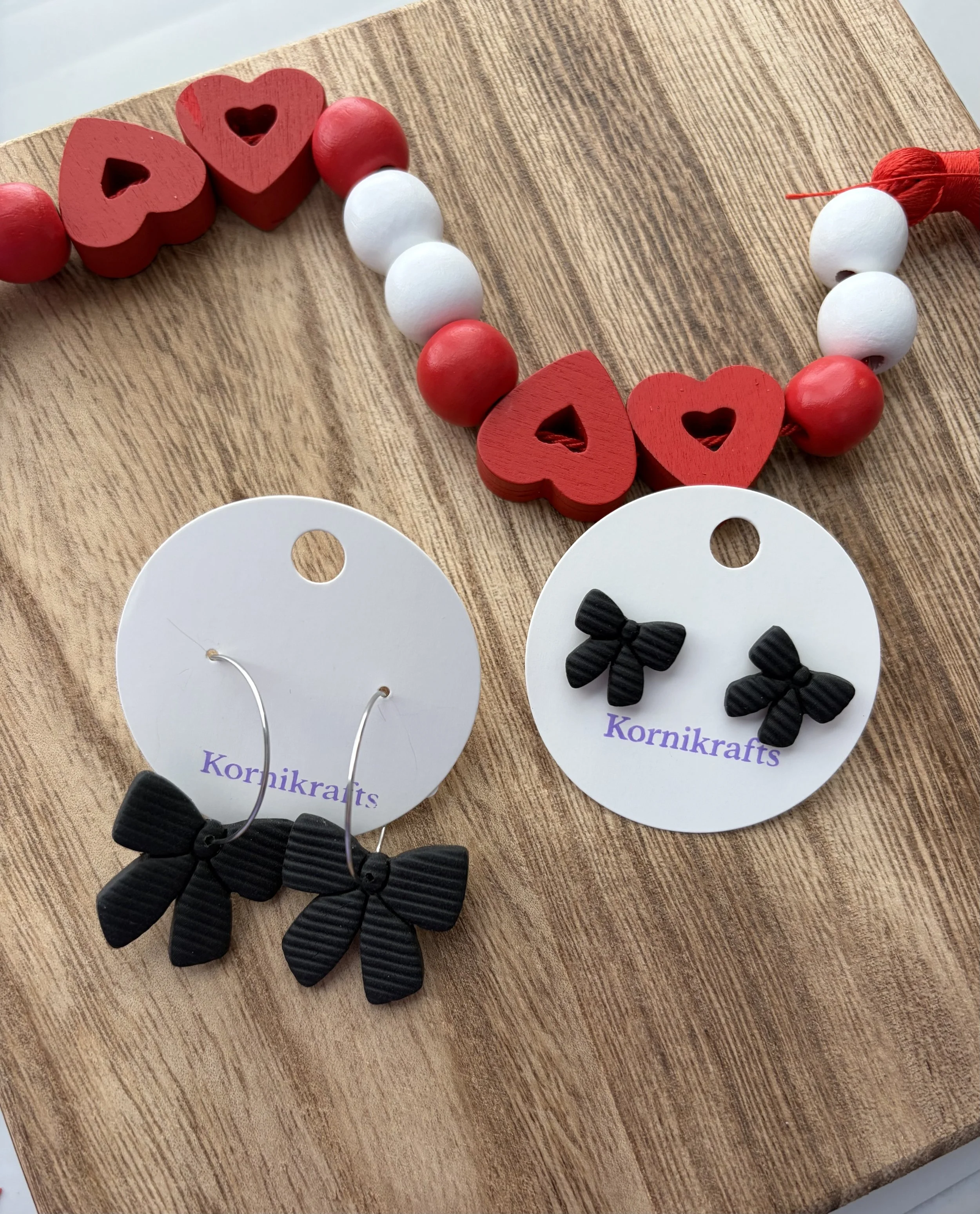 Elegant Black Bow Earrings - Stud & Hoop Options
