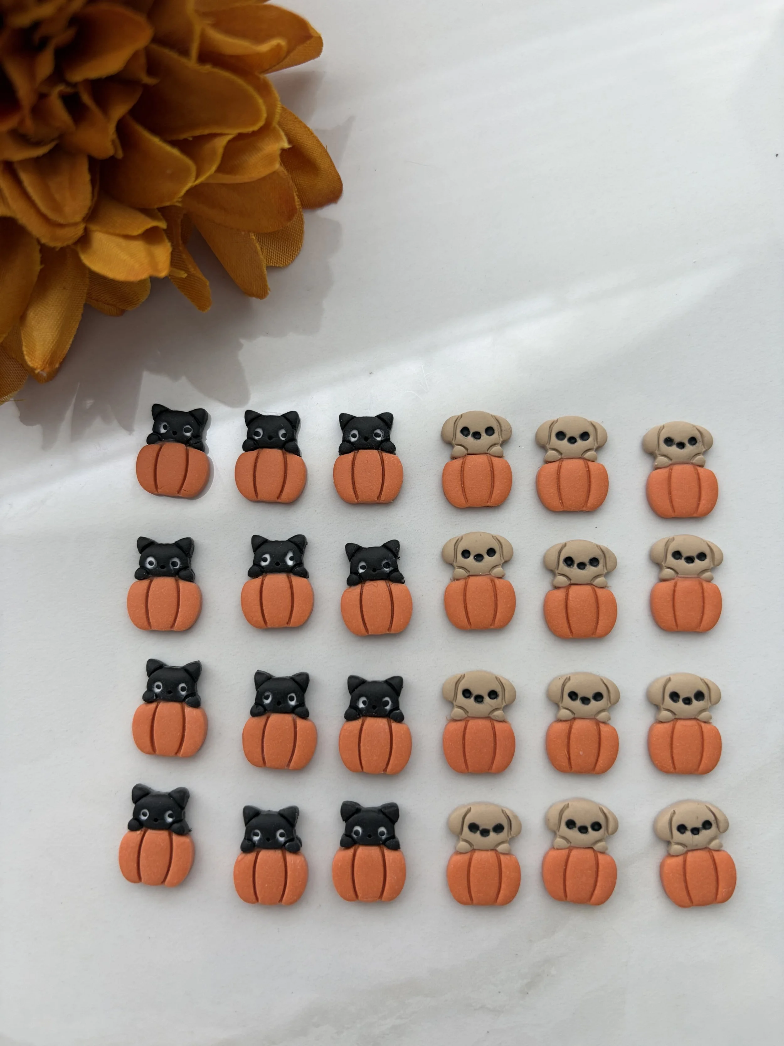 Playful Pumpkin Animal Stud Earrings