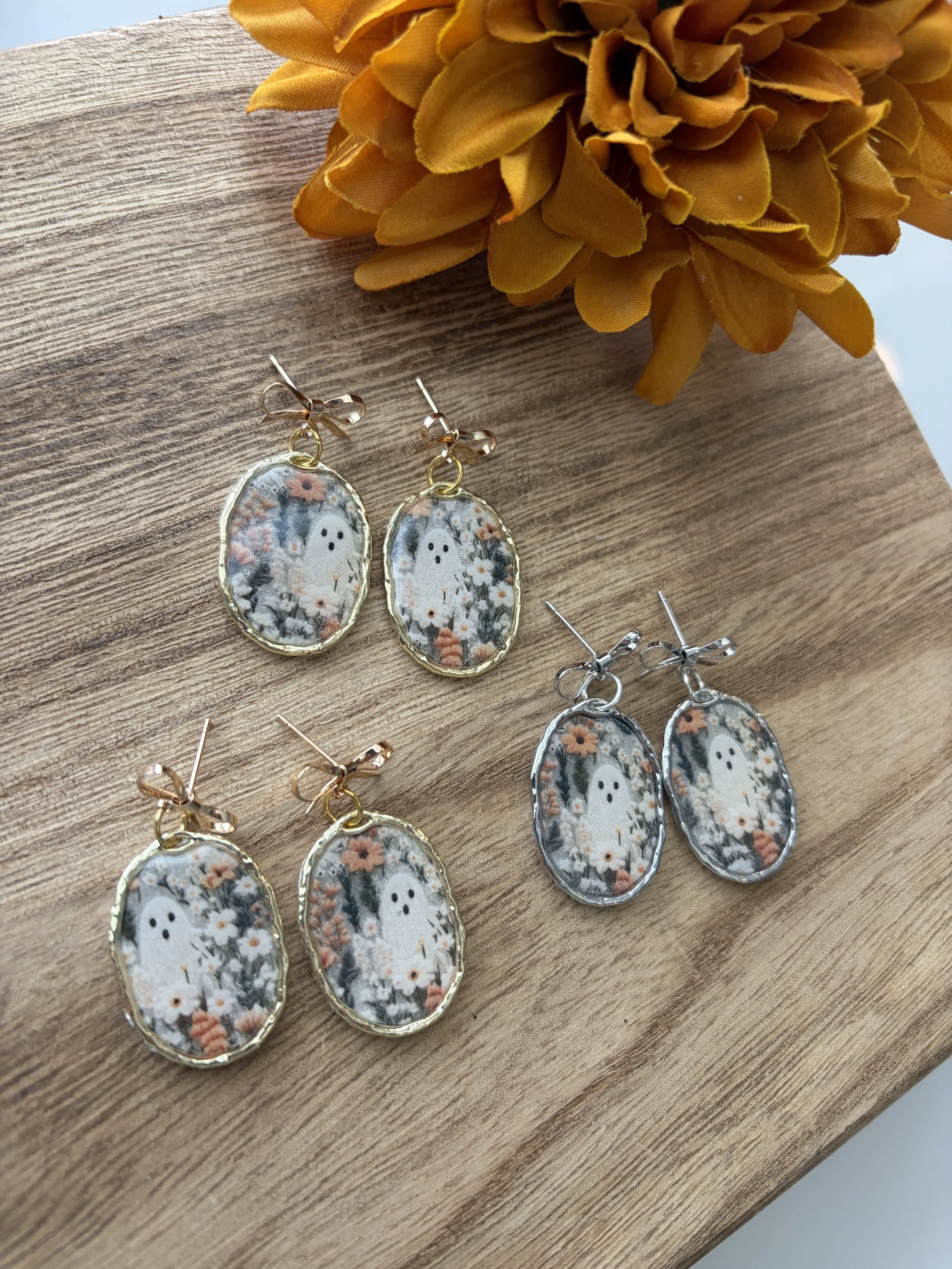 Antique Ghost Framed Earrings