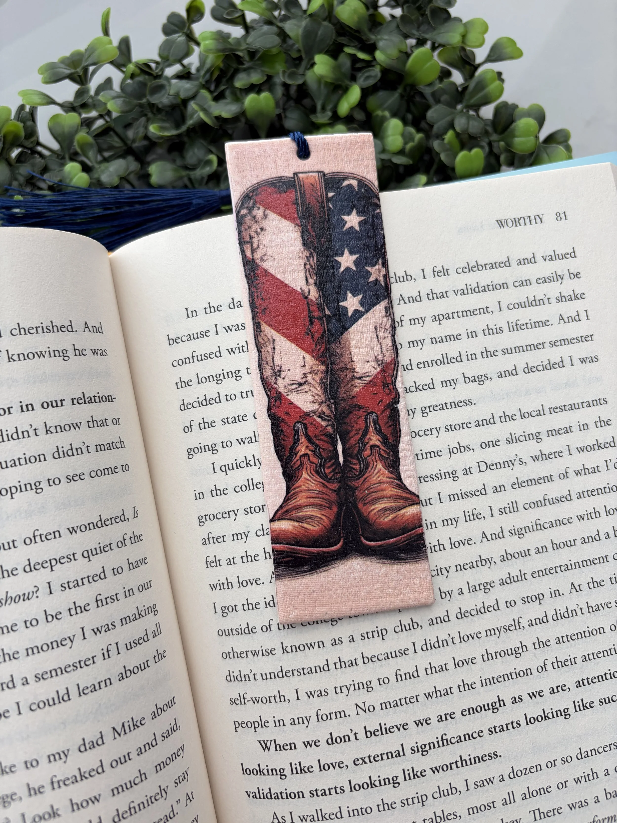 Patriotic Cowboy Boots Bookmark