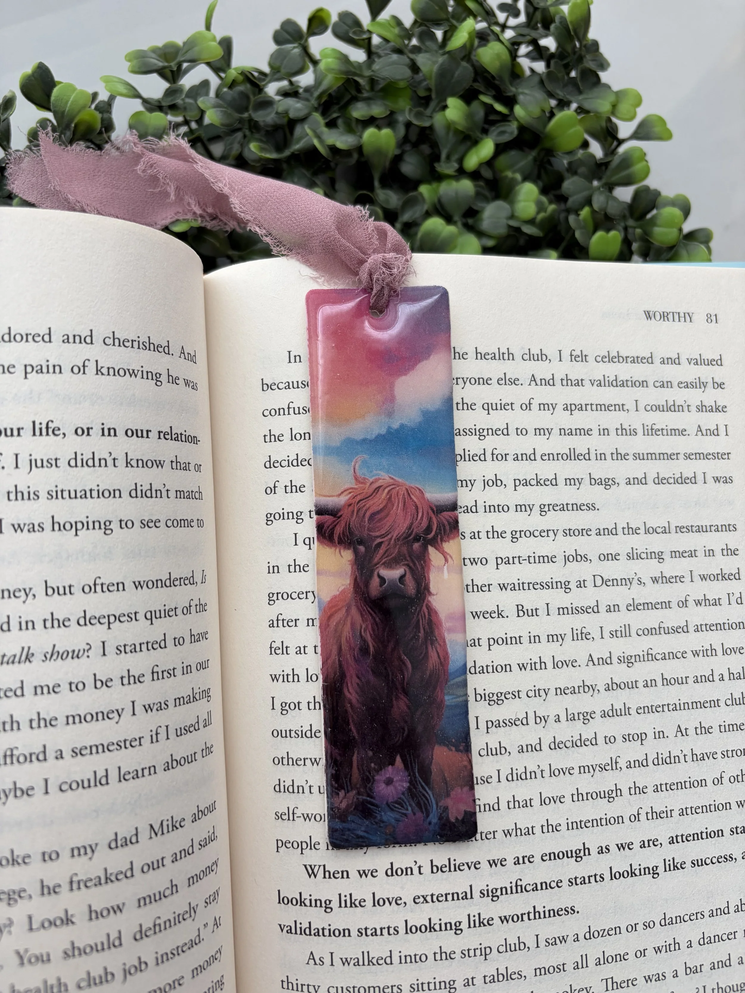 Serene Sky Cow Bookmark