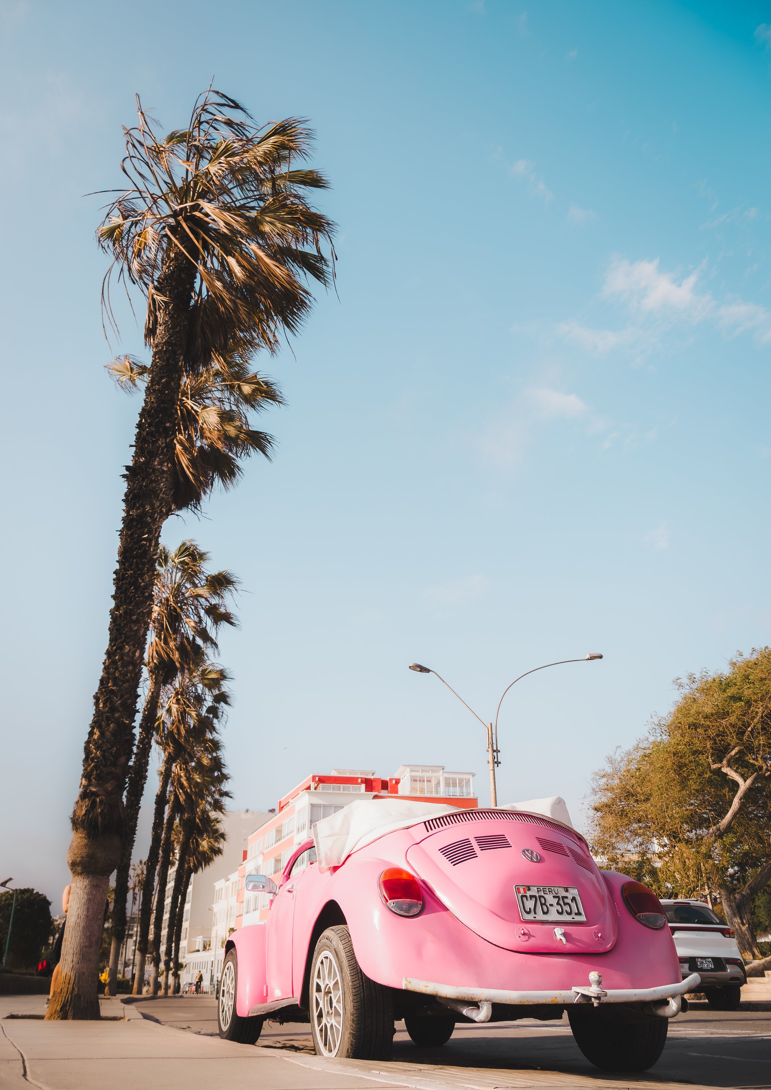 Pink VW Beetle in Lima