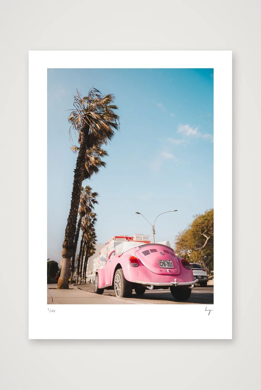 Pink VW Beetle in Lima