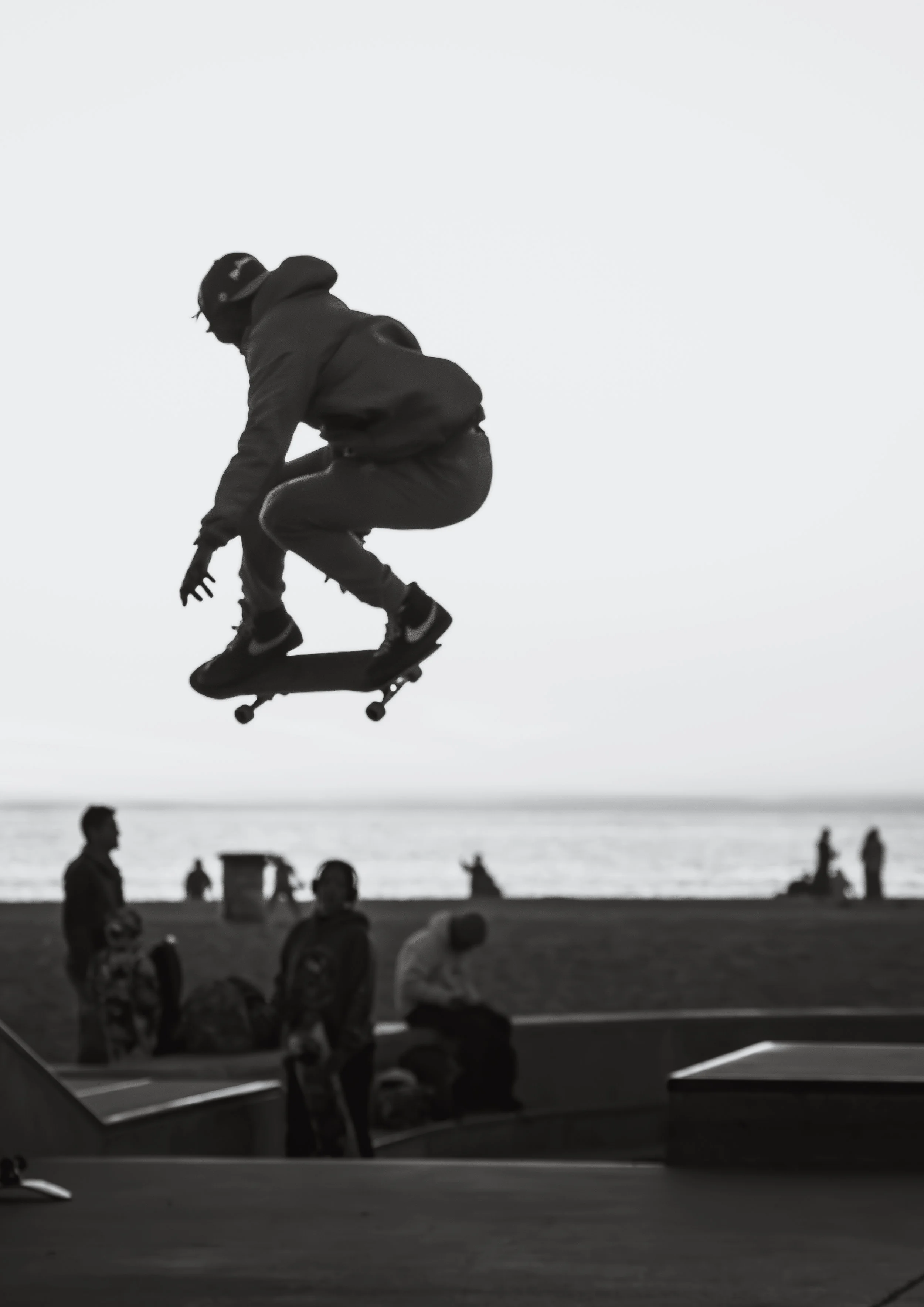 Skaters at venice beach getting some air
