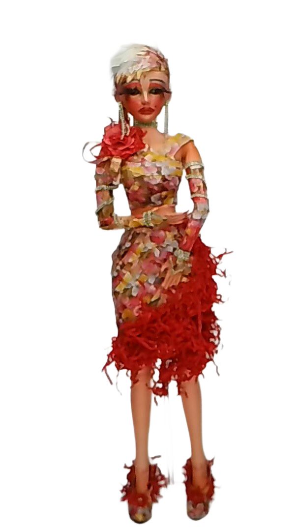 Elegant Abstract Art Drag Queen Doll