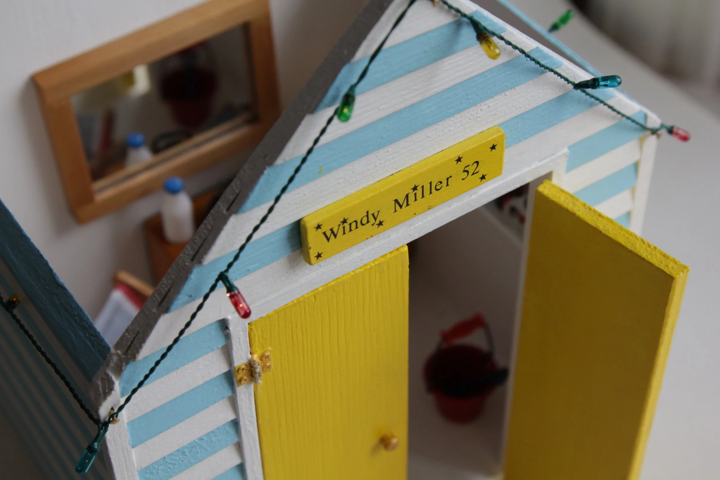 Windy Miller - miniature model beach hut detail