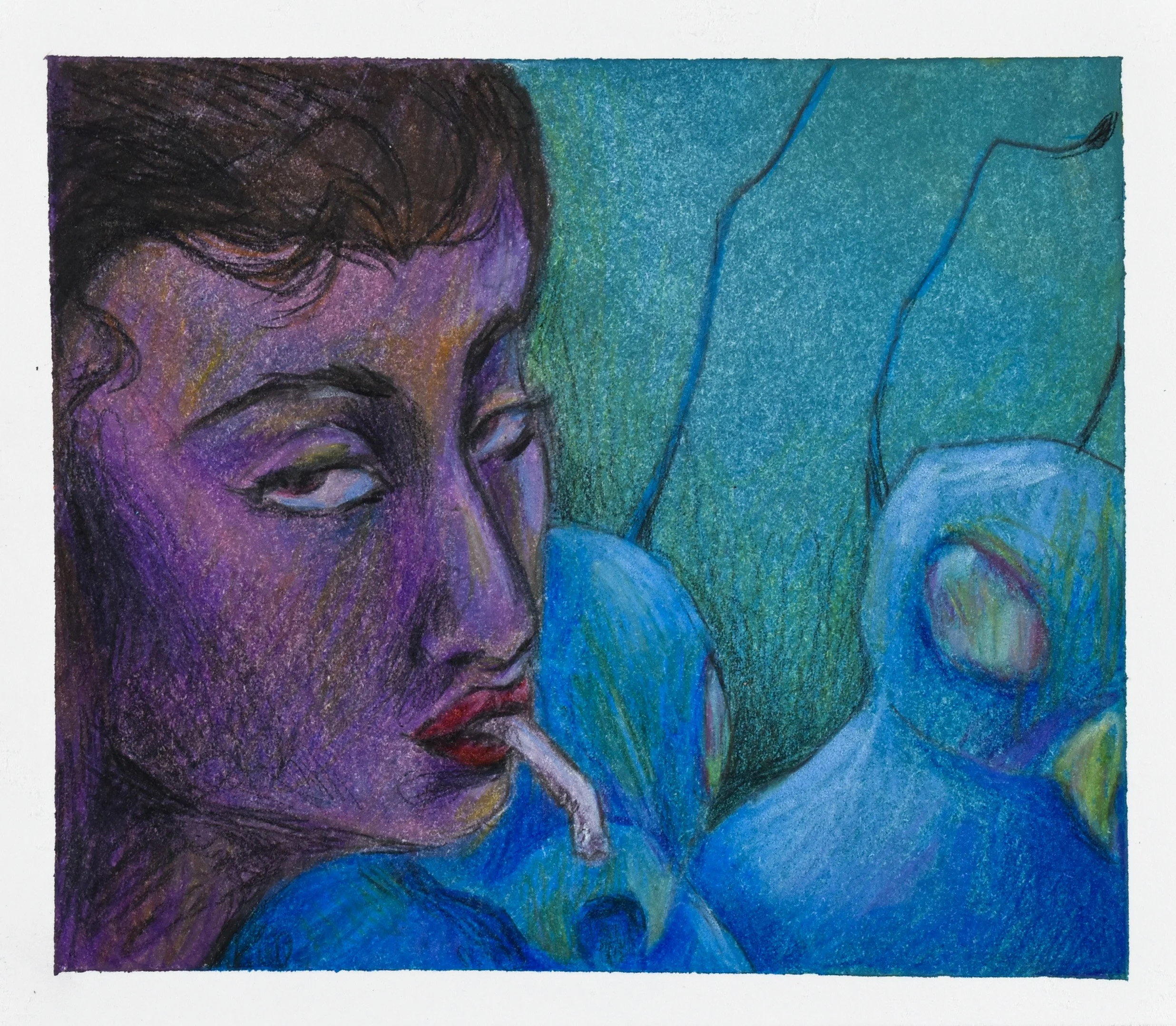 oil, ink & colored pencil, 2023