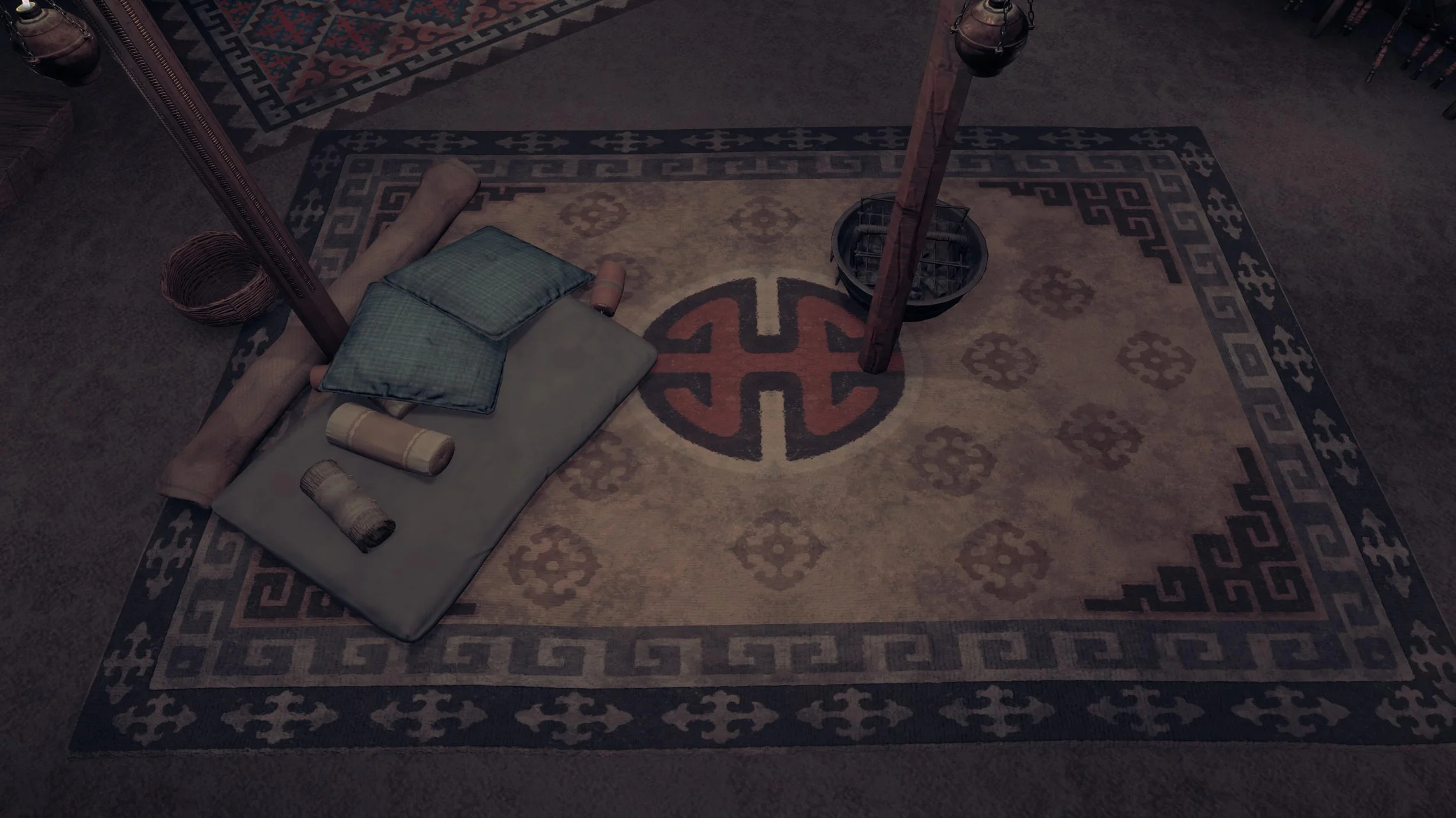 Yurt interior, Modeling, Textures & Materials
