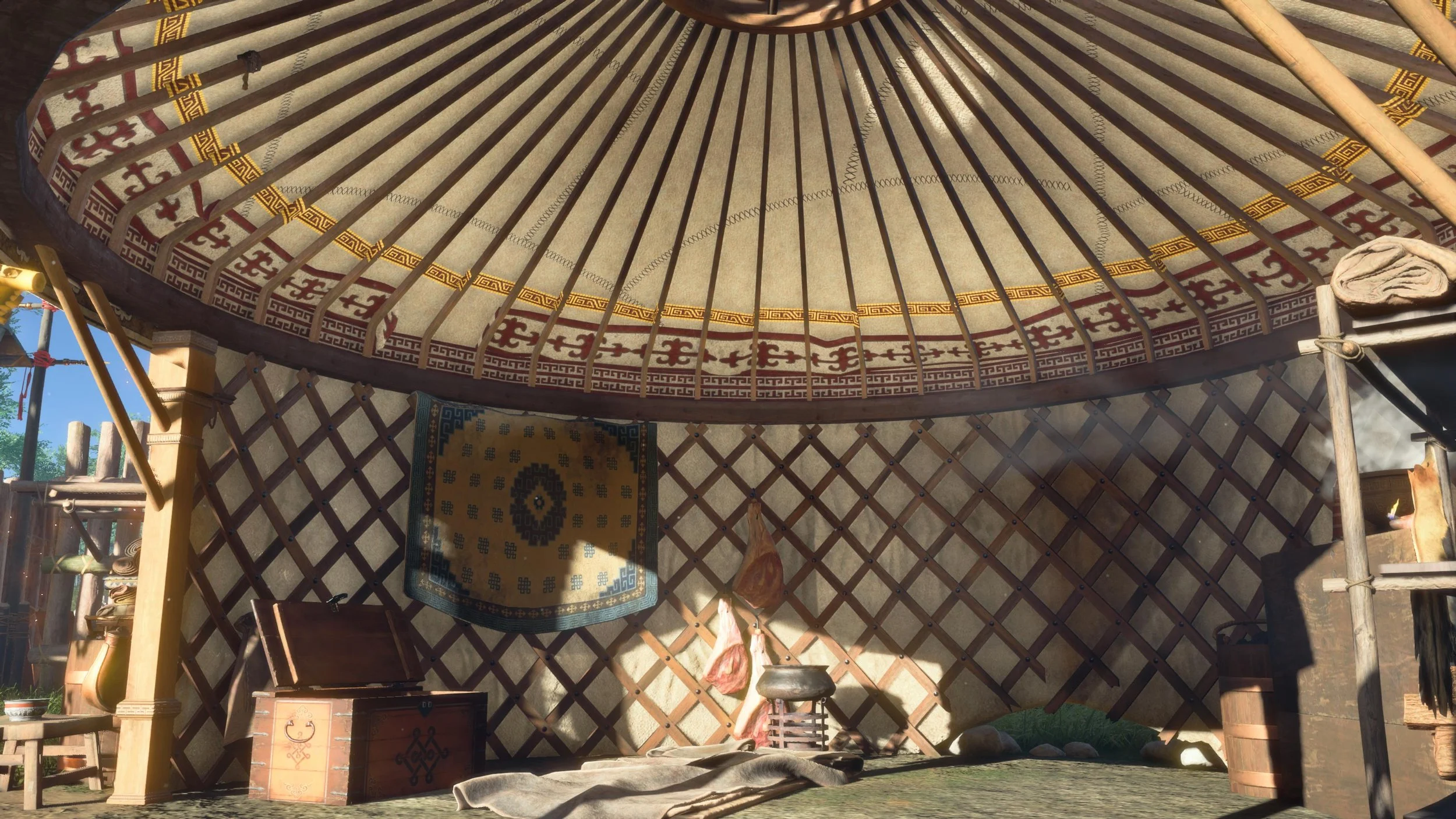 Open Yurt interior, Modeling, Textures & Materials