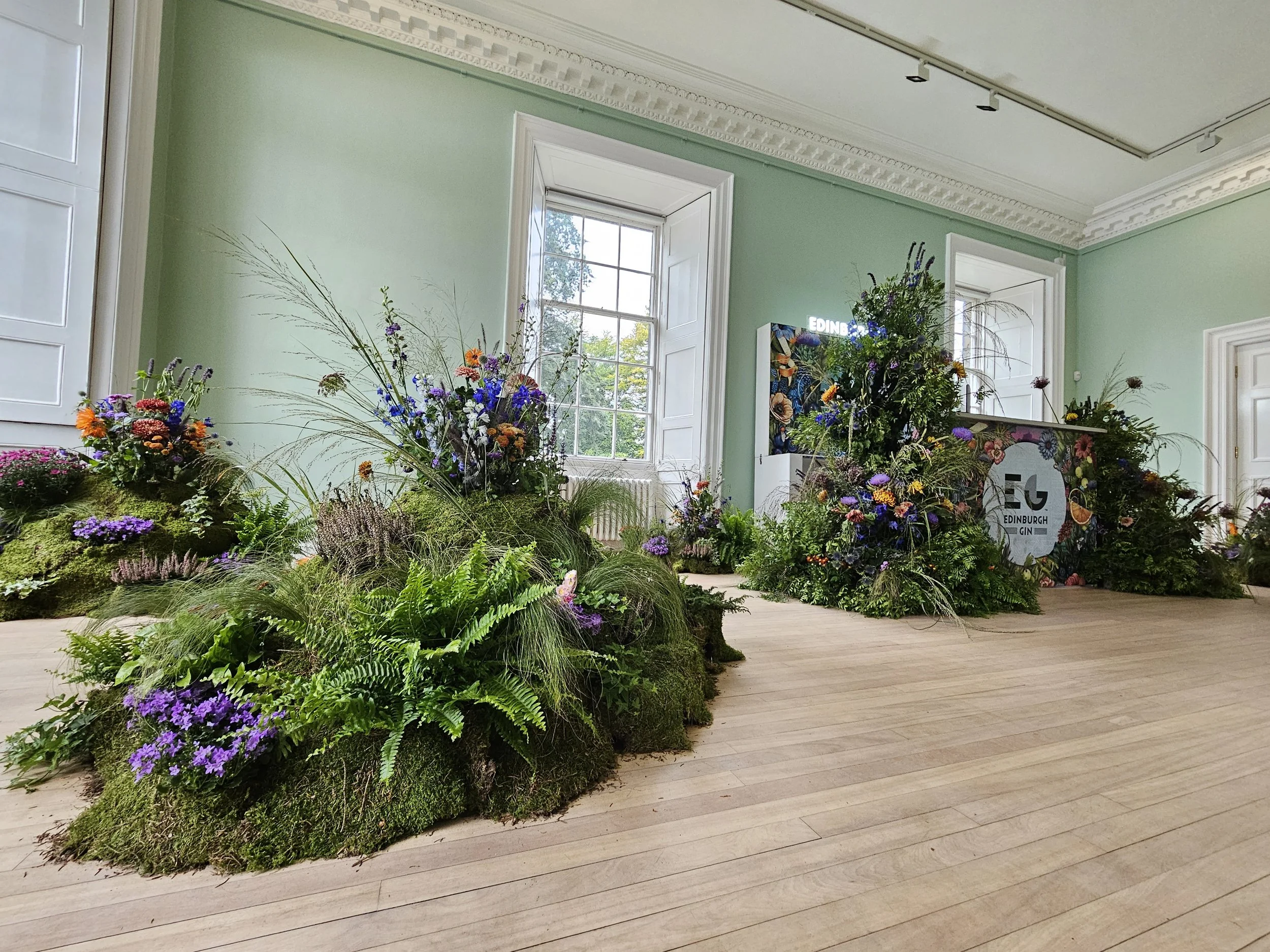 Scottish Inspired botanical moss mounds at Edinburgh Botanic Gardens