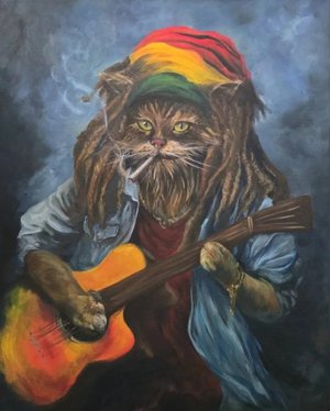 Cat Marley, dipinto di Morino Arte & Design