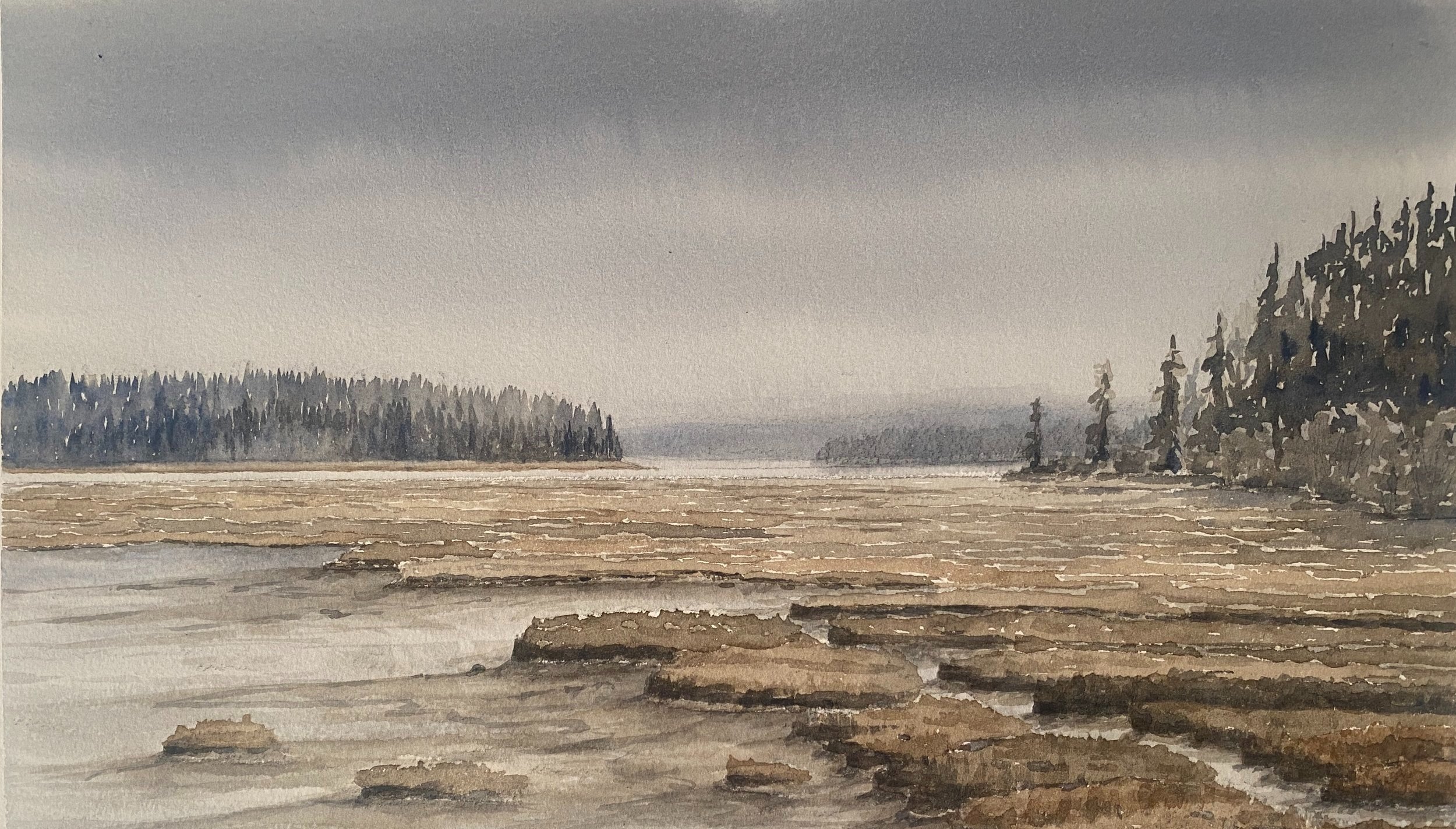 watercolor on paper, 2025, 8"x13"