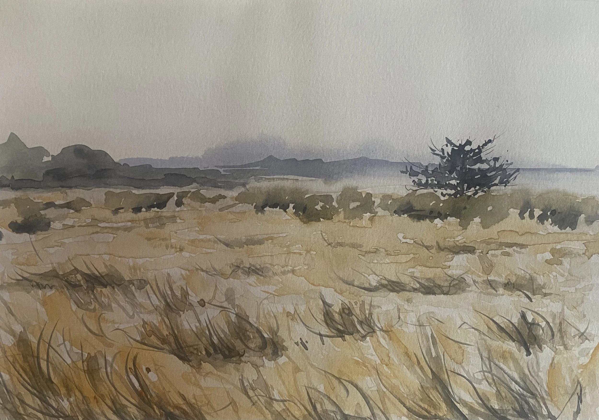 watercolor on paper, 2025, 7"x10"
