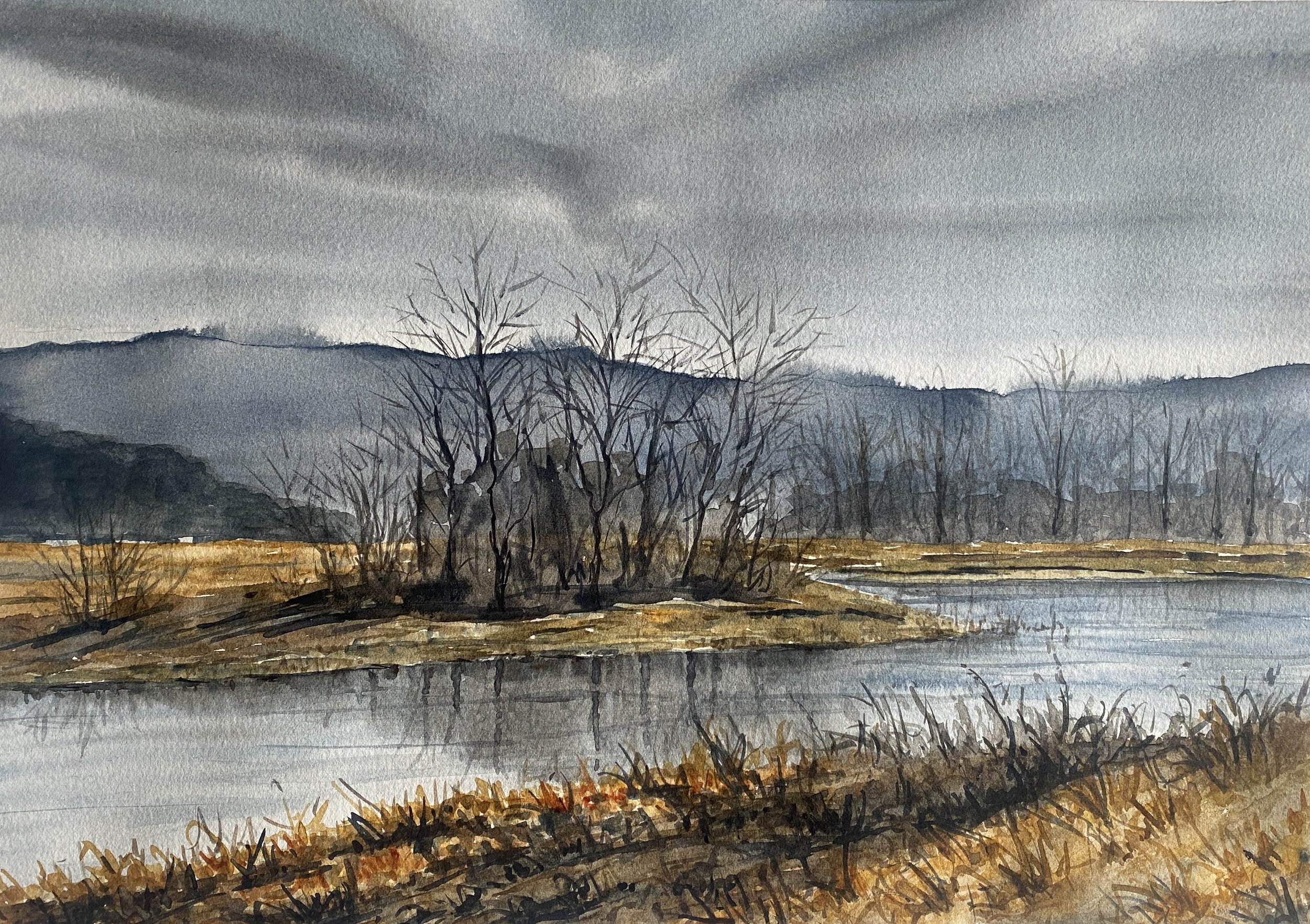 watercolor on paper, 2025, 9"x13"