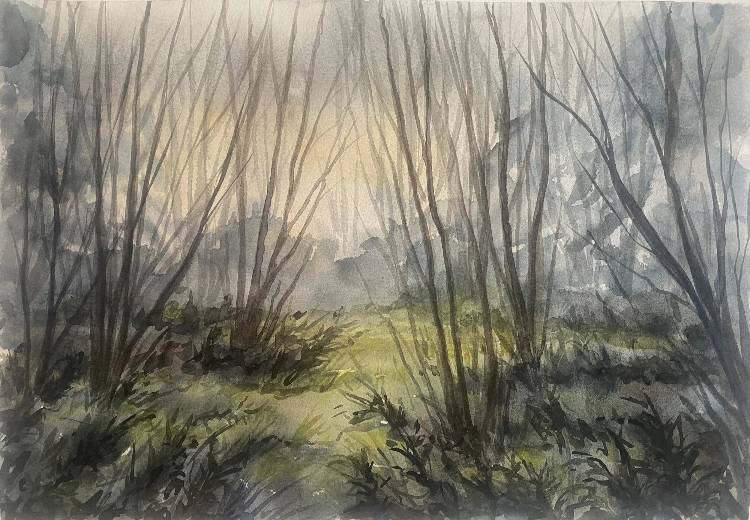 watercolor on paper, 2025, 9"x13"