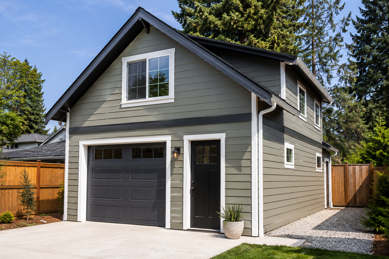 Concept image of a modern detached carriage house