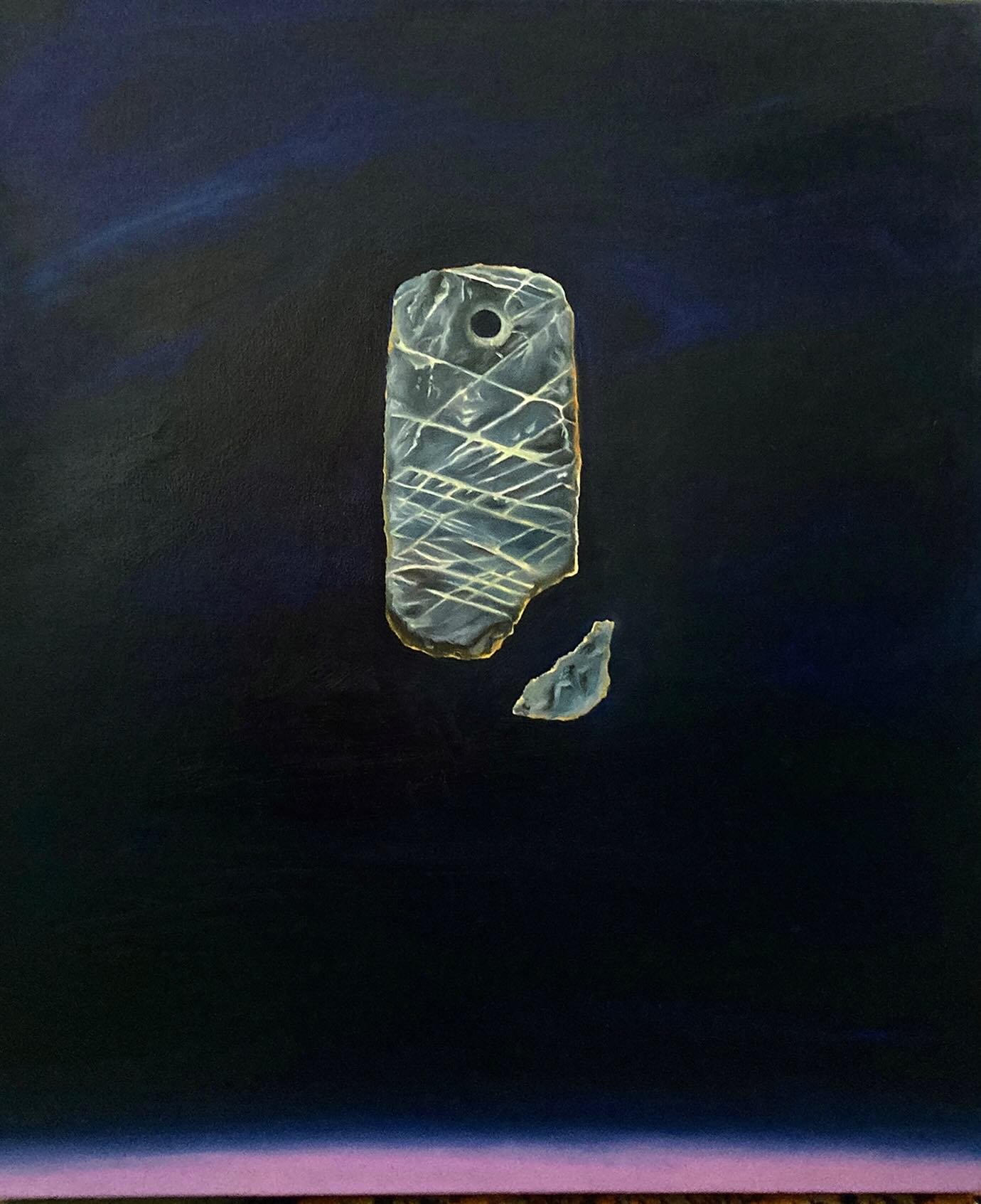 &ldquo;I Dreamed I Was Thirsty,&rdquo; (Stone Pendant), Oil on canvas, 24&rdquo; x 20&rdquo; by @adriennekinsella