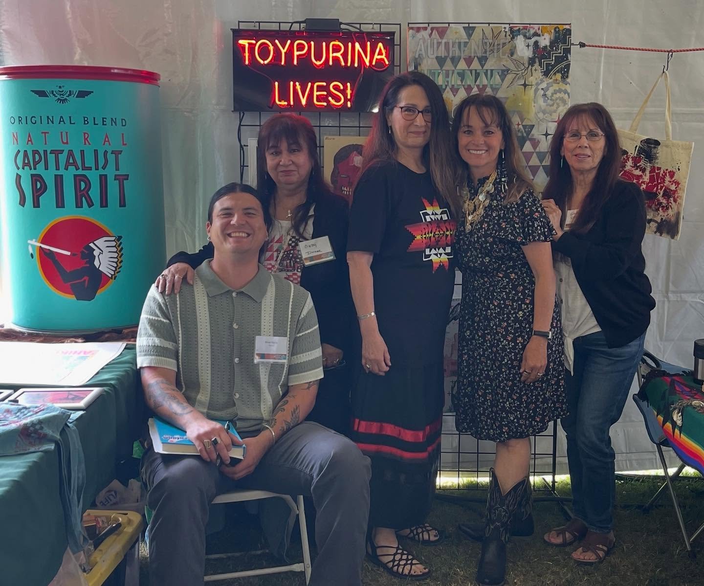 Tongva artists Cindy Dorame and River Garza at the Autry.