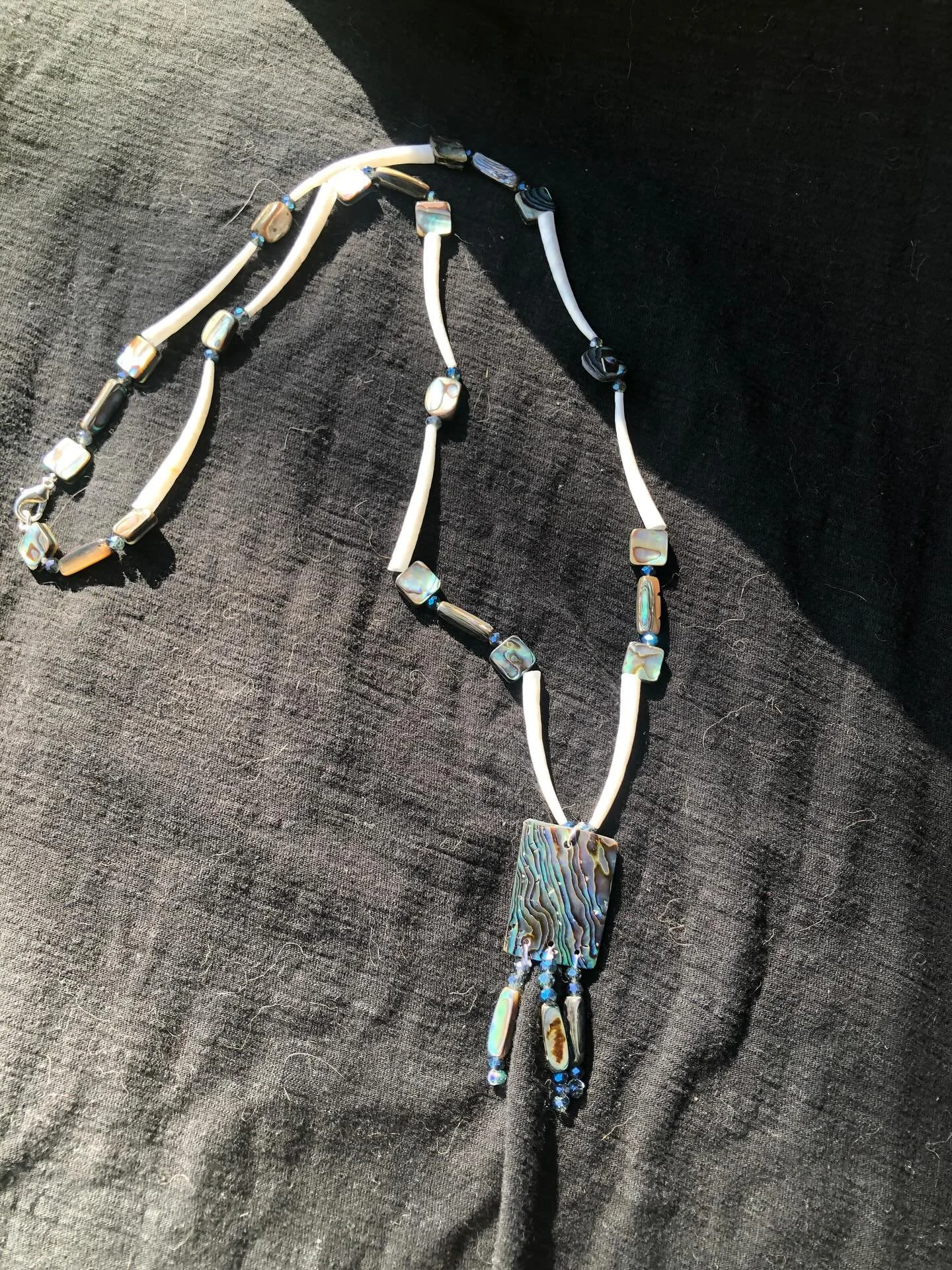Authentic and one of a kind Tongva necklace by Tongva artist, Cindy Dorame.